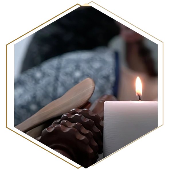 Vela y aplicador de maderoterapia